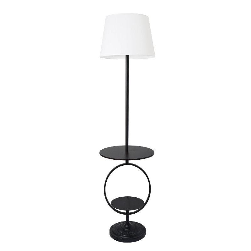 Minimalist Black Dual-Shelf Decorative Floor Lamp