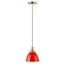 Madison 8" Poppy Red and Brass Nautical-Inspired Pendant Light