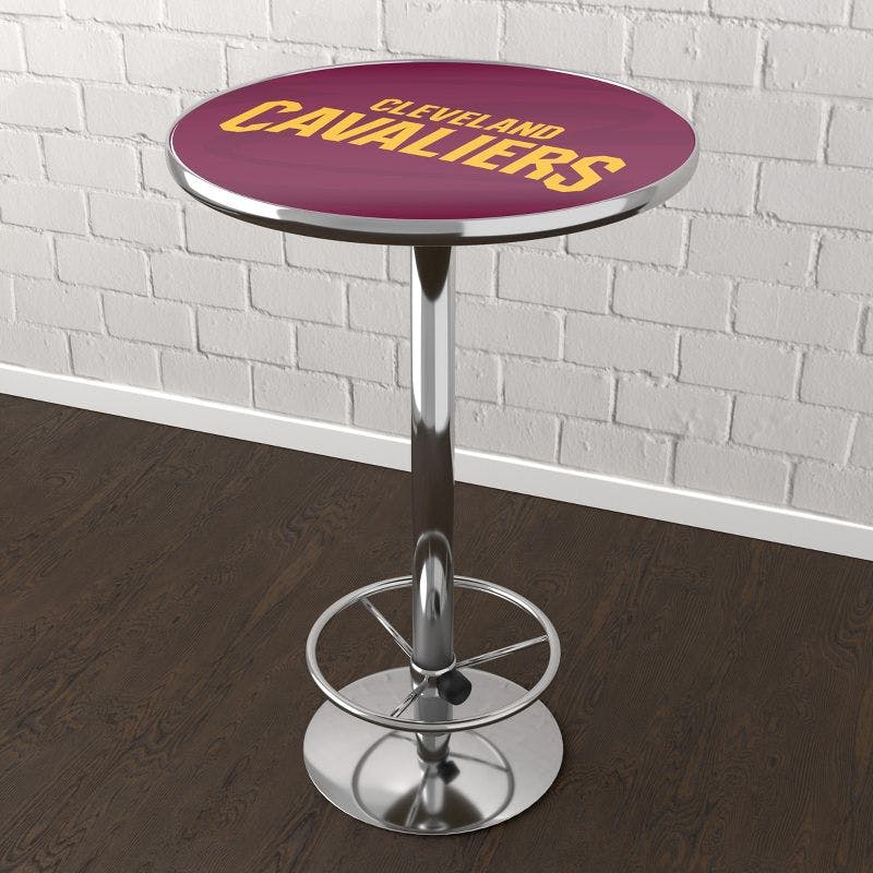 Cleveland Cavaliers Retro Bar Height Round Pub Table with Acrylic Top