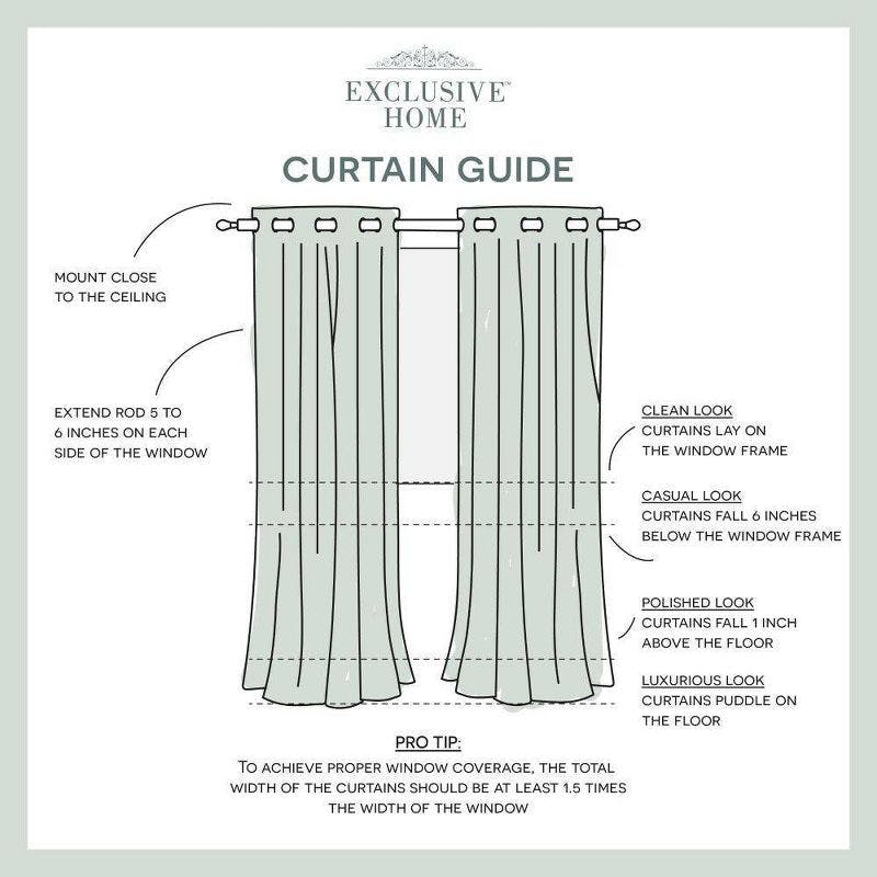 Navy Velvet Grommet Top Light-Filtering Curtain Panel Pair, 54"x84"