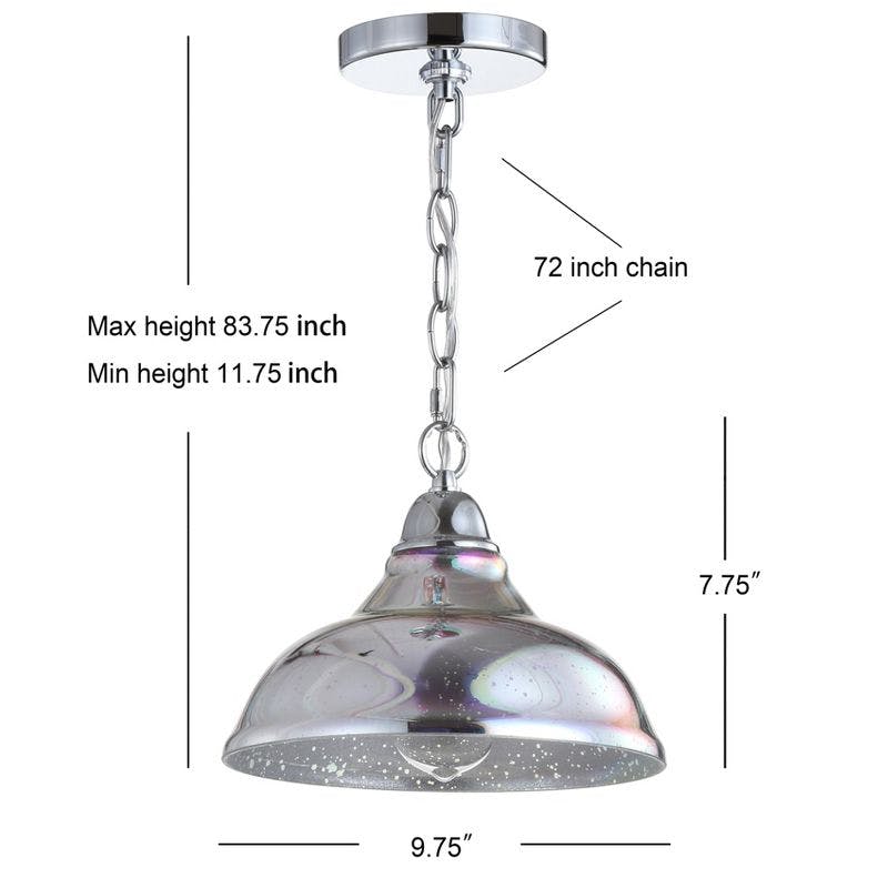 Nora 9.75" Chrome Polished LED Mini Drum Pendant with Clear Glass