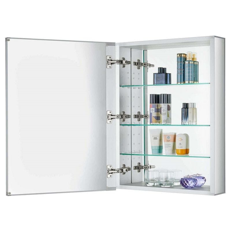Sleek Aluminum 24" x 30" Bathroom Medicine Cabinet with Mirrored Interior