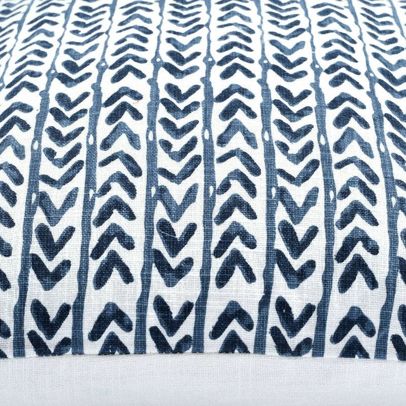 Navy Soft Cotton 20"x20" Geometric Print Throw Pillow Cover
