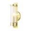 Castleton Modern Black and Satin Brass 1-Light Cylinder Sconce