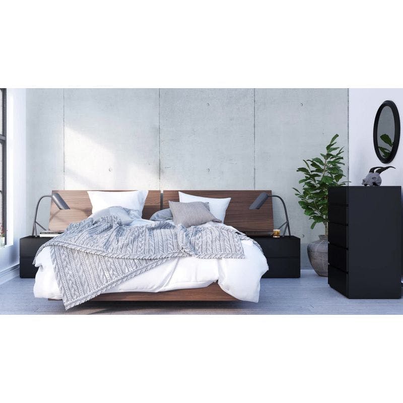 Modern Bark Grey 4-Drawer Vertical Chest for Sleek Bedroom Storage