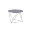 Modern Geometric Round Metal Accent Table in Gray