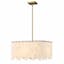 Viviana Art Deco 4-Light Pendant in Rubbed Brass with Alabaster Strips