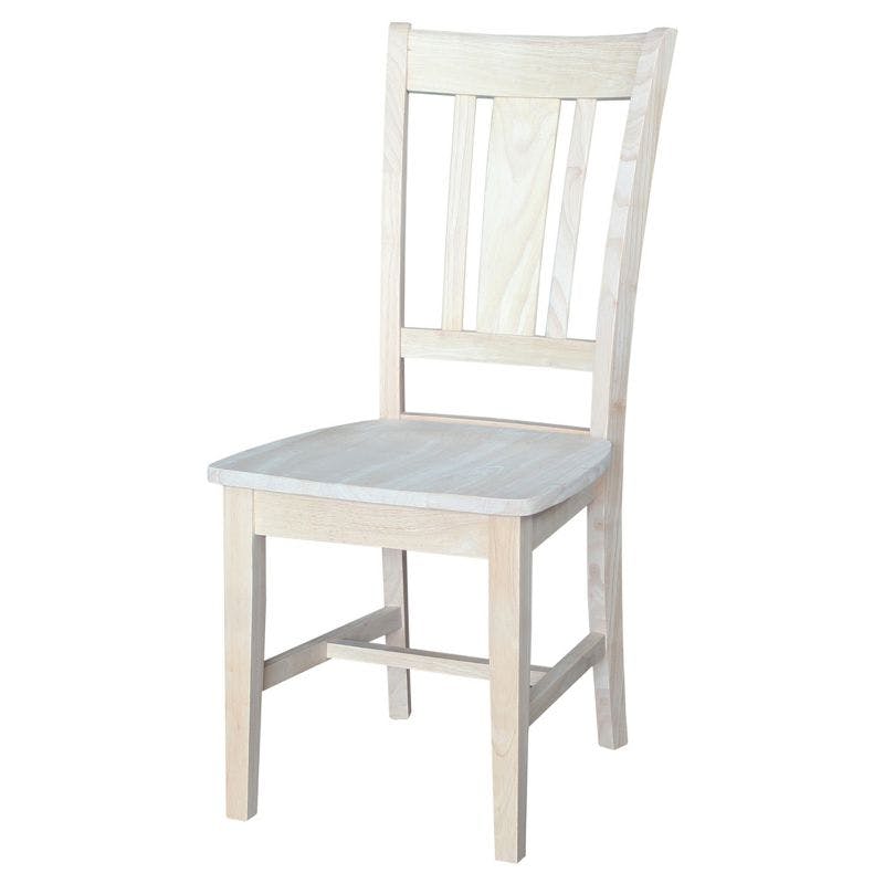 Windsor White High Slat Solid Wood Side Chair Set