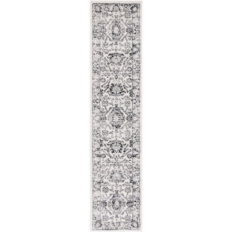 Ivory Elegance 24" Hand-Knotted Boho-Chic Synthetic Area Rug