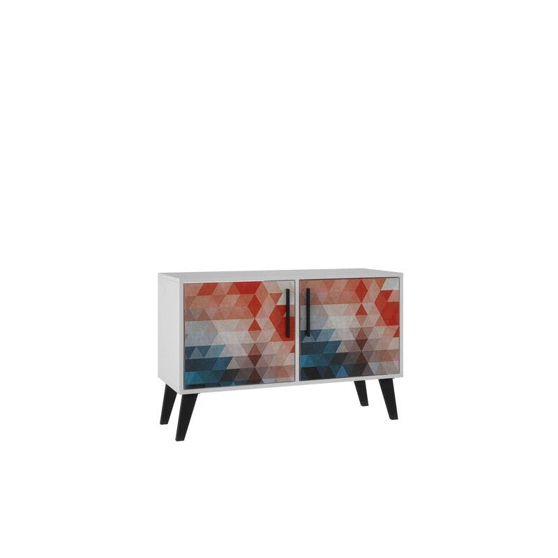 Amsterdam Multicolor Mid-Century Modern Double Side Table with Storage