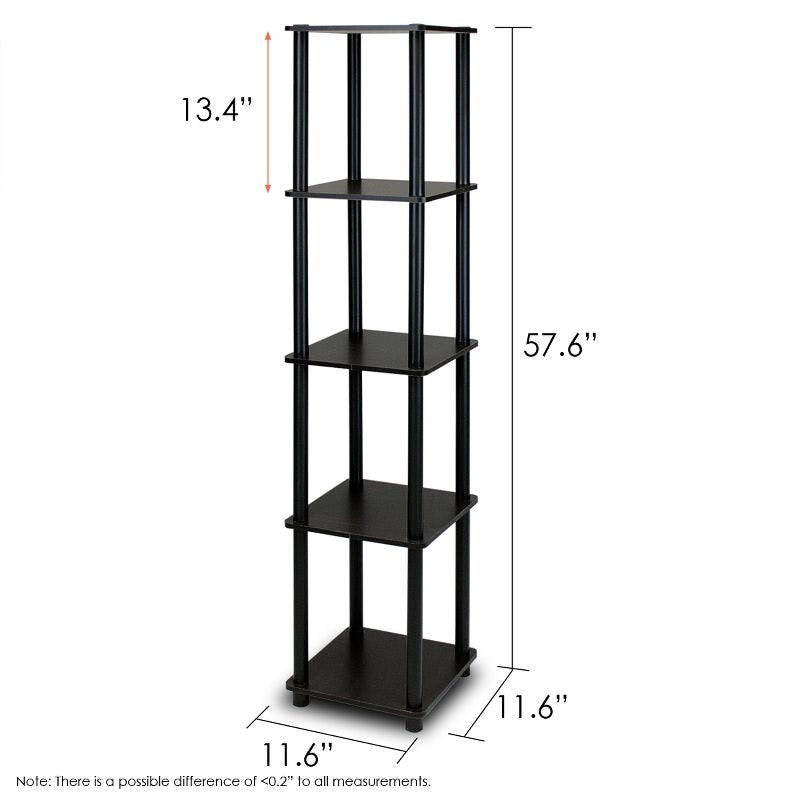 Espresso Noir 5-Tier Corner Cubed Bookshelf