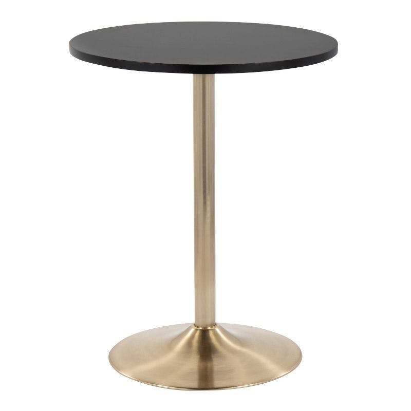 ContempoCraft 28" Gold & Wood Round Bar Height Table