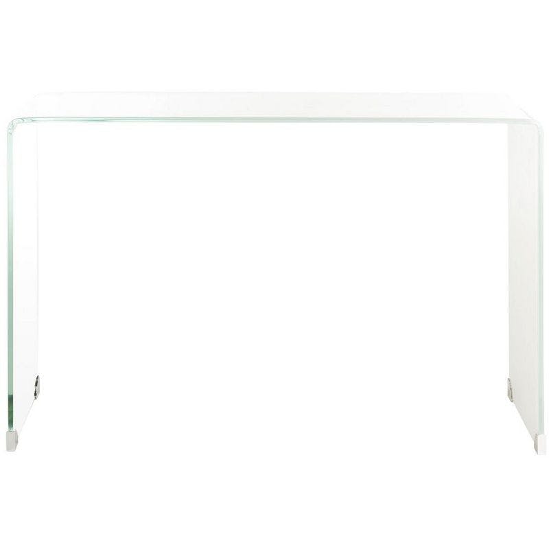Transitional Clear to White Ombre Glass Console Table
