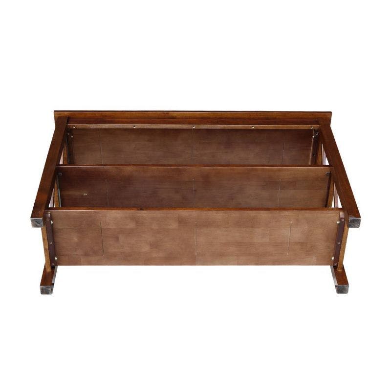 Espresso Transitional Rectangular Console Table with Storage