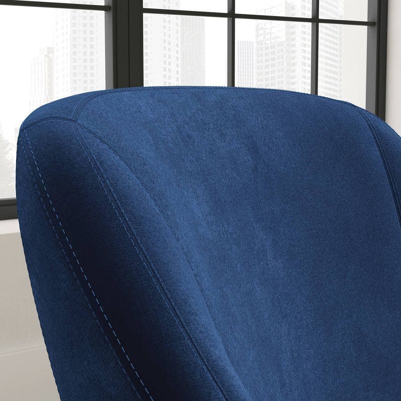 Luxurious Dark Blue Velvet Metal Occasional Chair