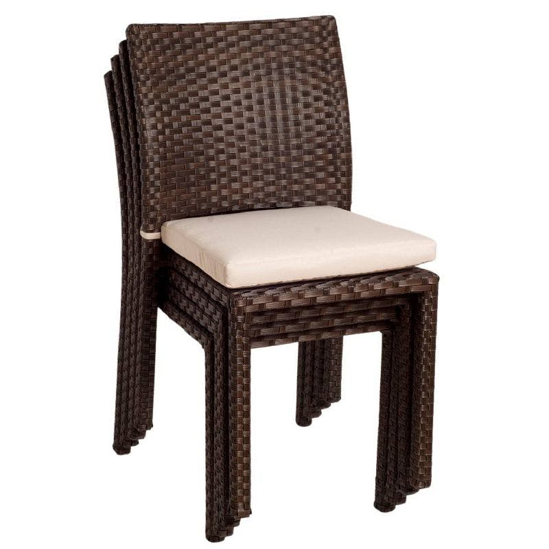 Liberty 31" Elegant Wicker Outdoor Dining Chair with Cushions