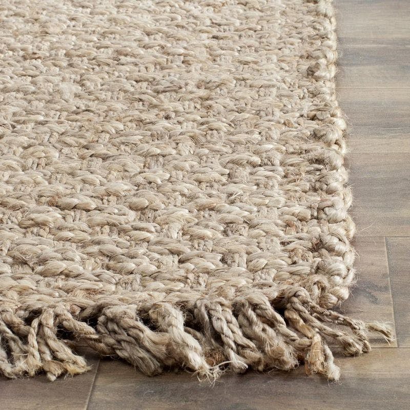 Handwoven Braided Jute Natural 6' Square Area Rug