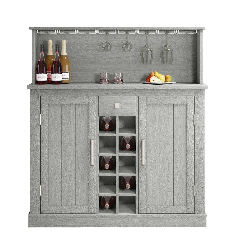 Festivo 47" Farm Style Gray Wood Buffet Bar Cabinet