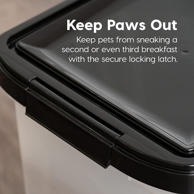 160 oz Clear & Black Airtight Pet Food Storage Container