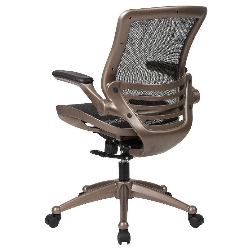 ErgoFlex Black Mesh Mid-Back Executive Swivel Office Chair with Adjustable Arms