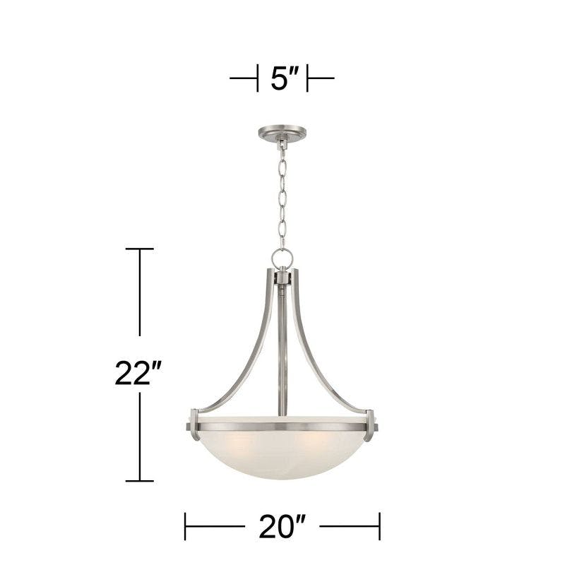 Sleek Brushed Nickel 4-Light Pendant with Frosted Glass Shade