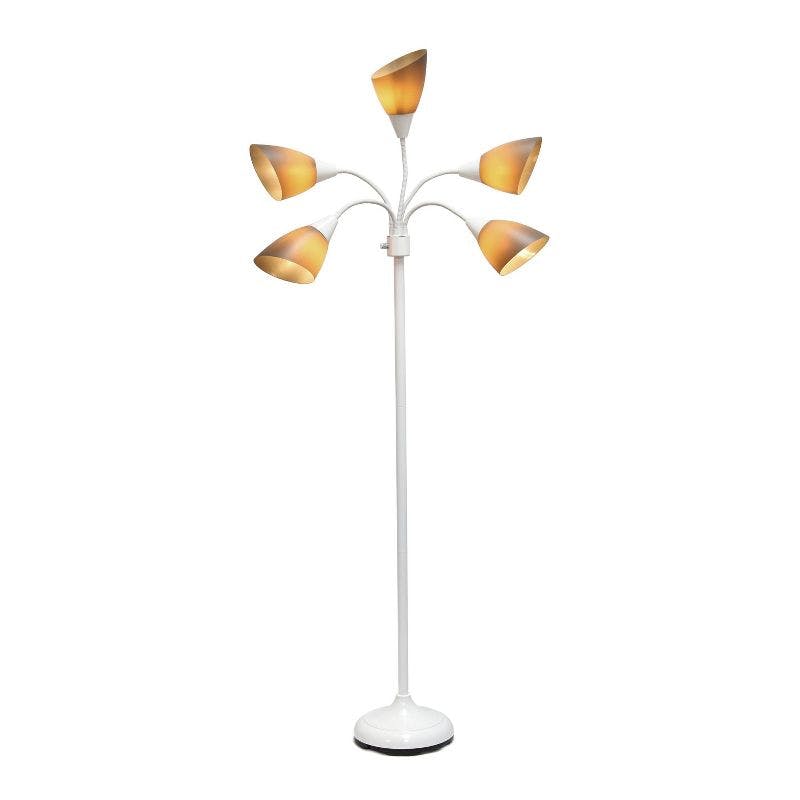 Whimsical White 67" Adjustable Multi-Head Arc Floor Lamp for Kids