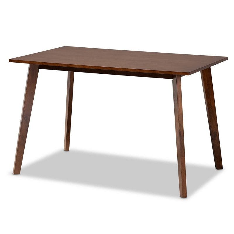 Britte Transitional Walnut Brown Rectangular Wood Dining Table