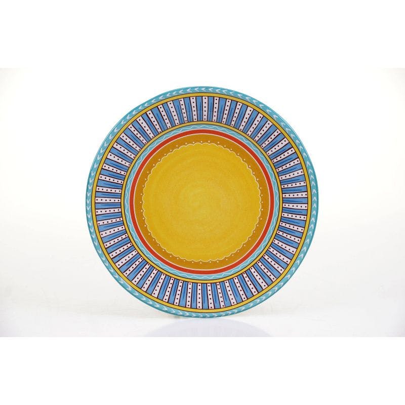 Valencia Festive Hand-Painted Ceramic Dinner Plates - 12.5"