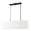 Summit Modern Linear Black Chandelier with Off-White Shade