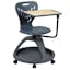 Versatile Gray Mobile Desk Chair with Tablet Arm and Storage