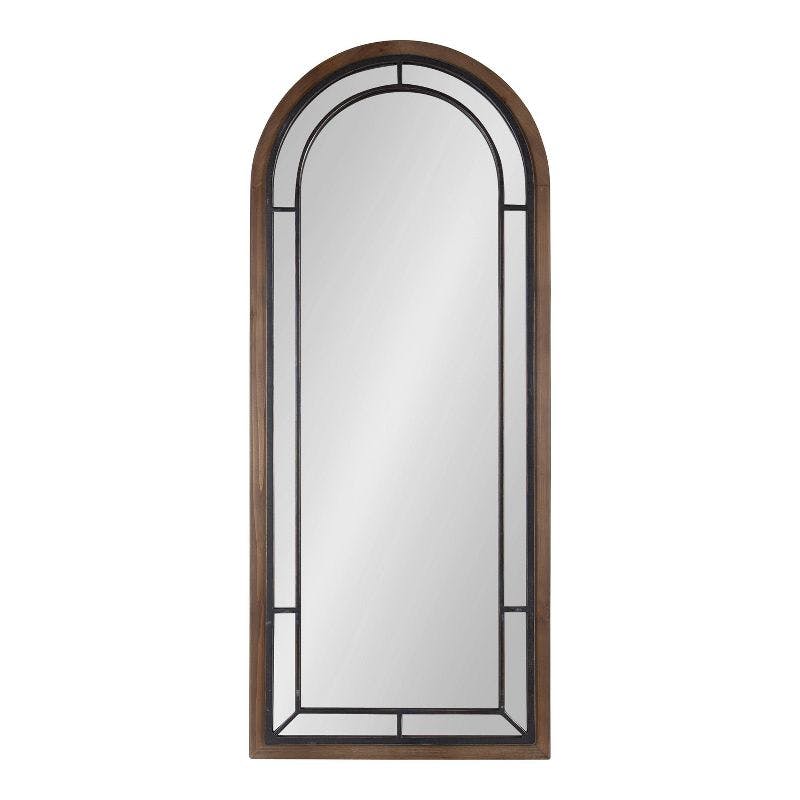 Rustic Brown 53'' Full-Length Arched Wooden Wall Mirror