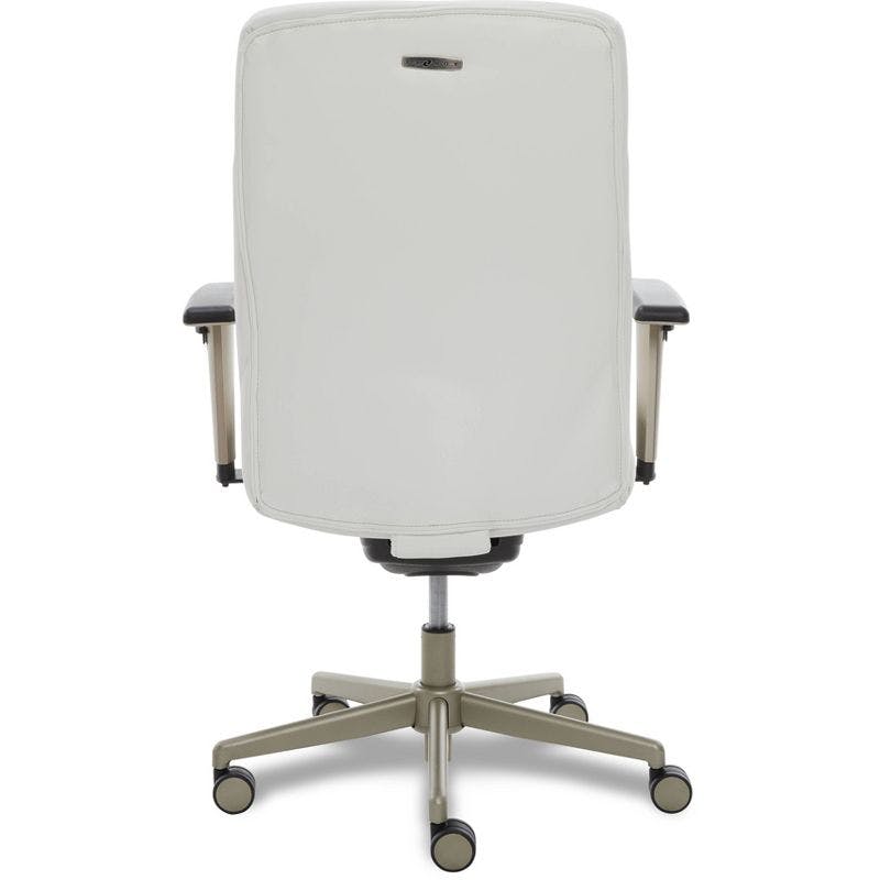 Modern Baylor Bonded Leather Swivel Executive Chair with Lumbar Support - White