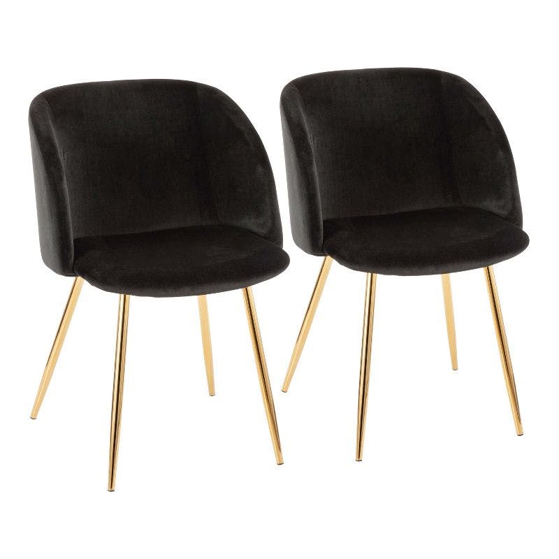 Mid-Century Modern Black Velvet Upholstered Arm Chair