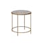 Lux Deco Stone and Satin Gold Round Metal Side Table