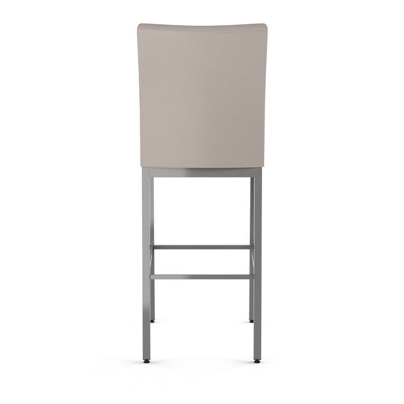 Perry Elegance 44.5'' Cream Faux Leather Barstool with Metallic Grey Frame