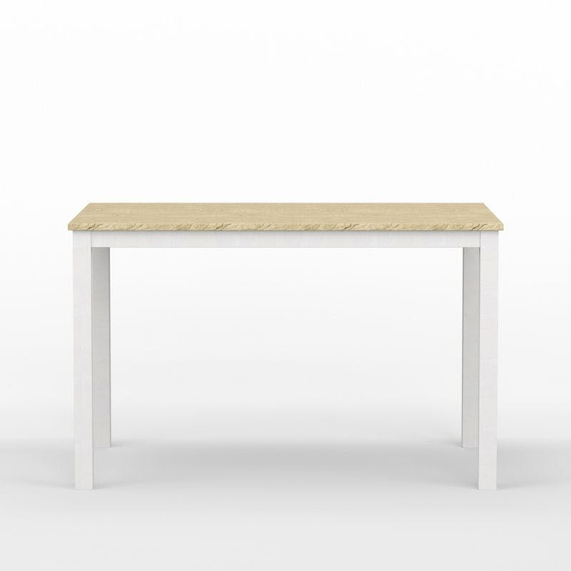 Malaysian Oak 48" Rectangular Dining Table in White/Natural
