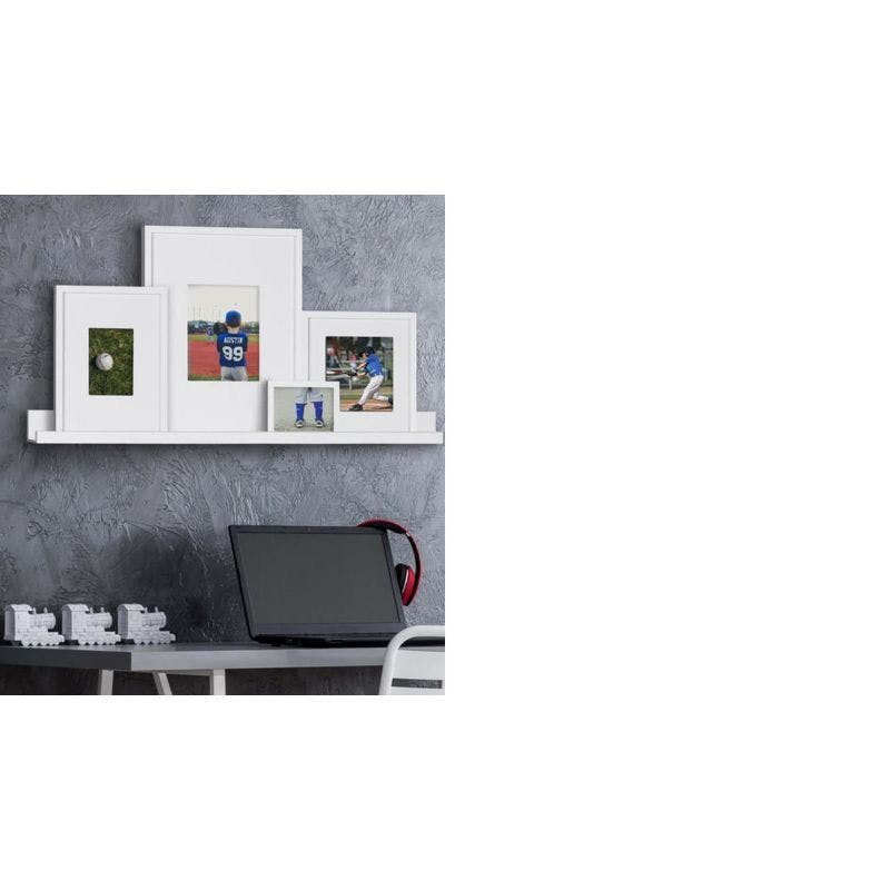 Classic 44.5" Black Wood Gallery Frame and Shelf Set