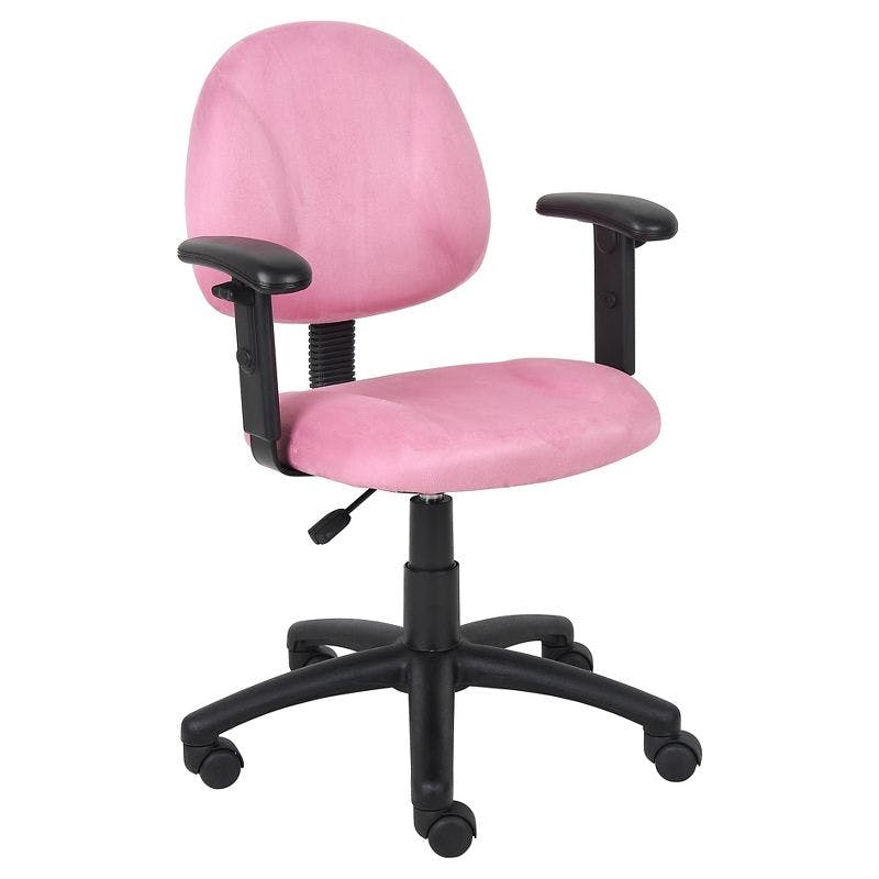 ErgoSwirl Pink Microfiber Adjustable Task Chair with Metal Base