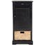 Raven Distressed Black Tall Transitional Storage Unit with Pull-Out Basket