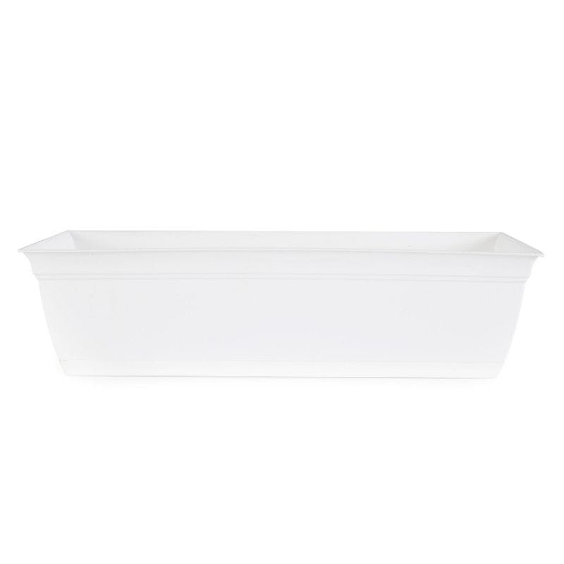 Eclipse 24" White Rectangular Indoor/Outdoor Planter with Removable Saucer
