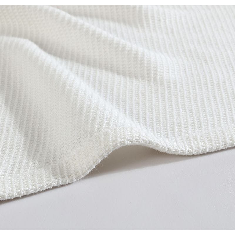 Ultra-Soft Twill Weave Cotton King Blanket in Hypoallergenic White