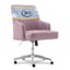 Lilac Fabric Memory Foam Swivel Home Office Chair with Fixed Arms