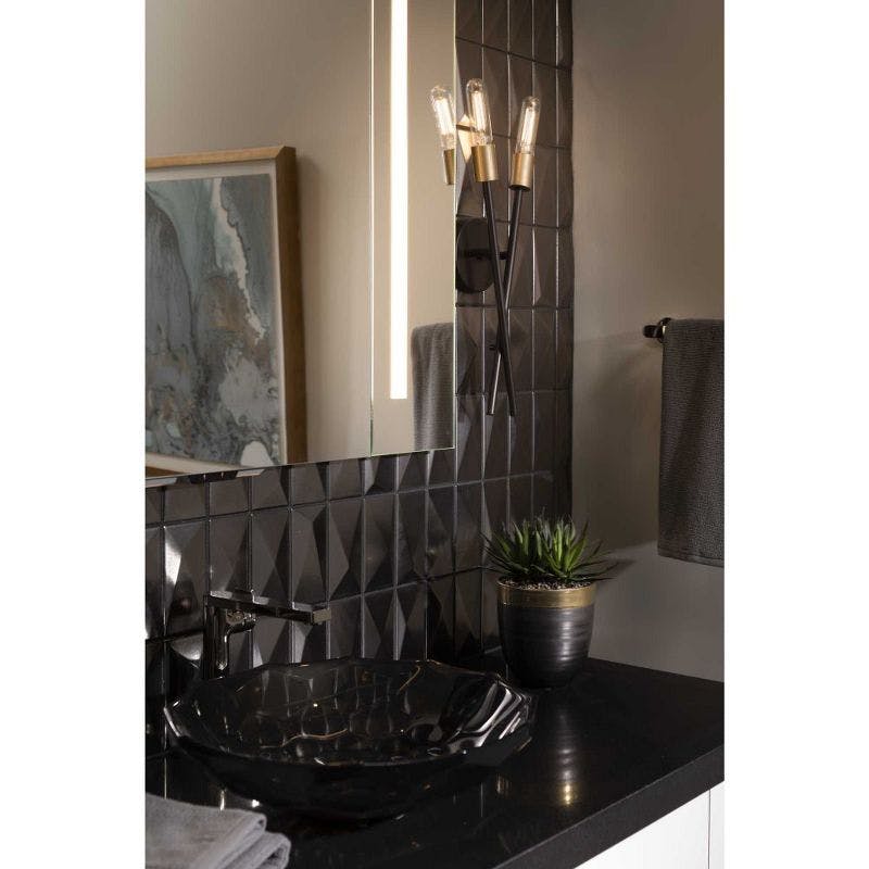 Astra Satin Brass Space-Age 2-Light Dimmable Wall Sconce