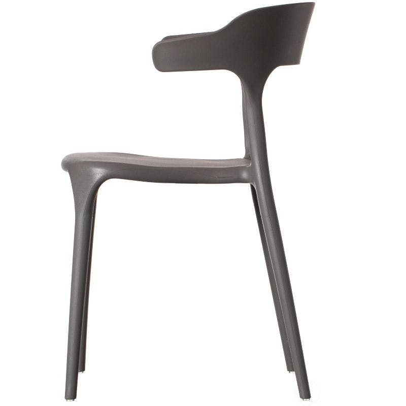 Scandi-Inspired Matte Gray Stackable Plastic Dining Chair