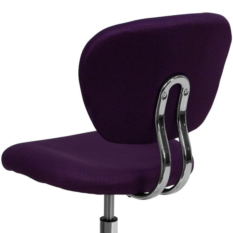 23" Purple Mesh Mid-Back Swivel Task Chair with Chrome Base