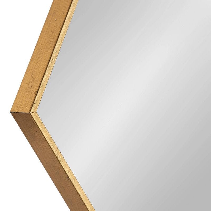 Rhodes Gold Hexagon Wall Mirror Set, 14x16 inches