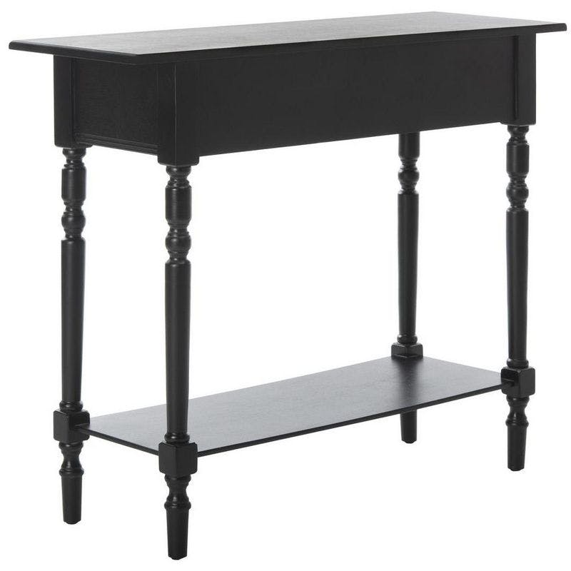 Transitional Gray Wood Console Table with Dual Storage Drawers