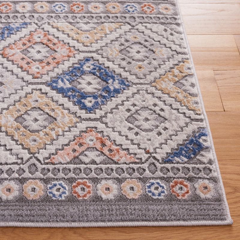 Eternal Grace Hand-Knotted Blue Wool & Synthetic 79" Square Rug