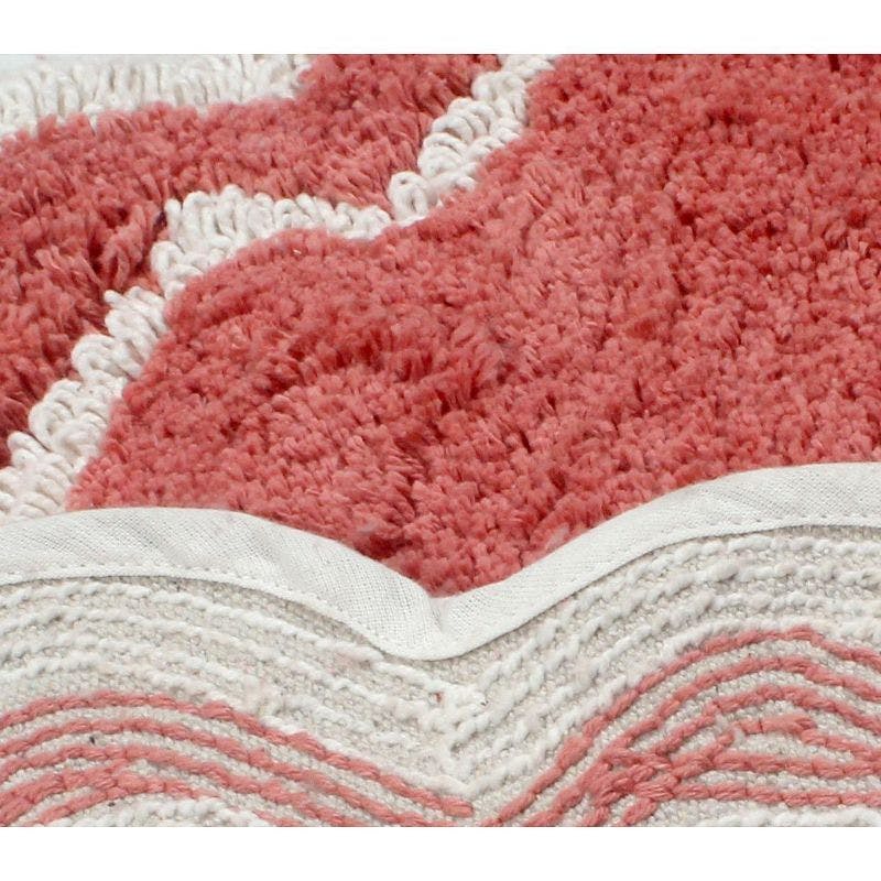 Allure Plush Cotton Bath Rug in Coral