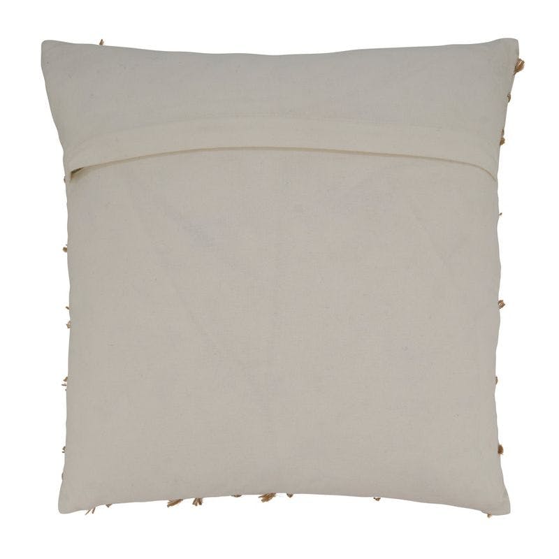 Modern Dori White Cotton Embroidered Euro Pillow Cover